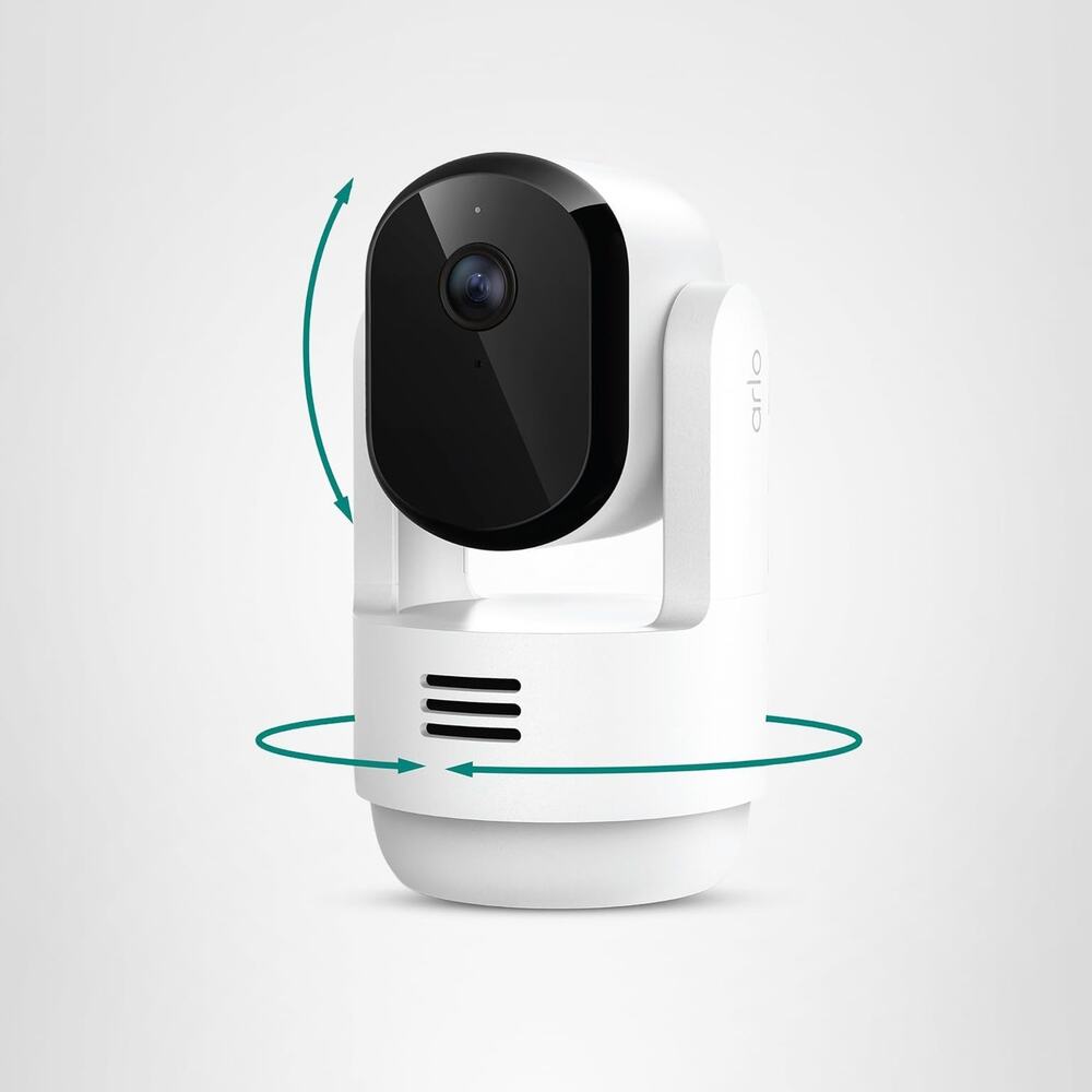 Arlo Essential Indoor Pan Tilt Security Camera 2K (2025 Release) - Wired Plug-in